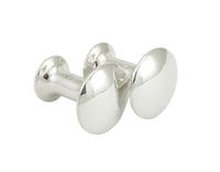 Barbell shaped cufflinks, silver. 