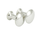 Barbell shaped cufflinks, silver. 