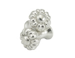 Barbell shaped cufflinks, silver, flower motif.