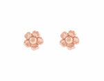 Rose gold studs in cinquefeuille flower shape