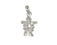 Sterling silver sculpted inukshuk pendant.