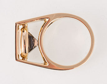 Yellow gold ring with smokey quartz gem.