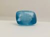 Large rectangle rich light blue aquamarine  gem, white background.