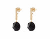 Carved onyx studs hung on 18k yellow gold studs.