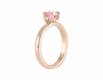 18k rose gold ring, padparadscha orange-pink sapphire
