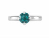 Indicolite tourmaline set in platinum ring.