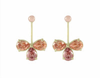 cognac coloured zircon earrings 18k green and rose gold.