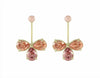 cognac coloured zircon earrings 18k green and rose gold.