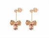 cognac coloured zircon earrings 18k green and rose gold.