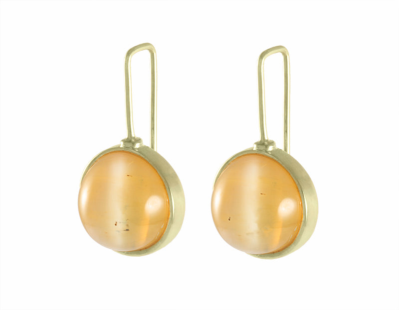 cats eye opal earrings 18k green gold