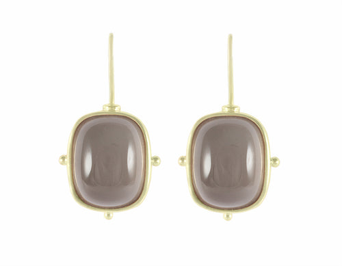 grey moonstones 18k green gold earrings
