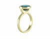 Indicolite tourmaline in 18k green gold ring