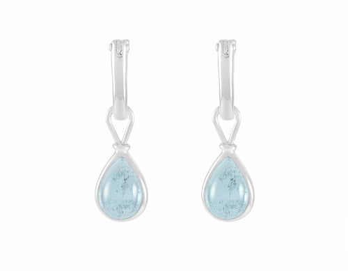 aquamarine and 18k white gold earrings