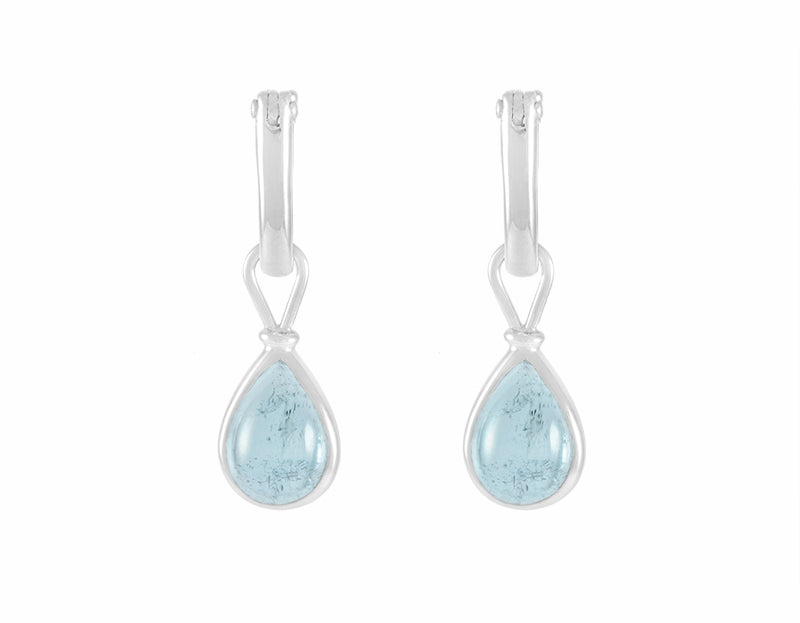 aquamarine and 18k white gold earrings