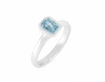 blue sapphire in platinum skinny ring