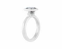 Grey tourmaline in platinum ring.