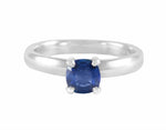 Blue sapphire platinum ring trio.