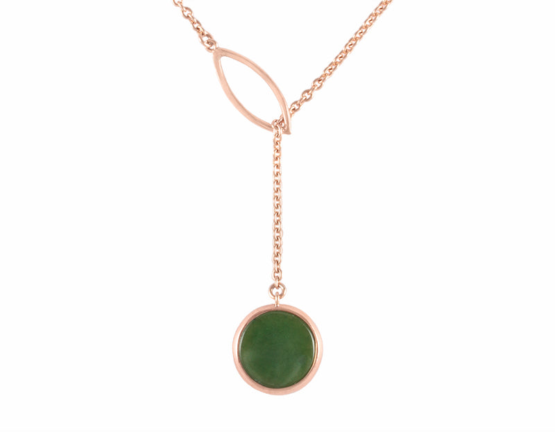 Jade pendant 18k rose gold