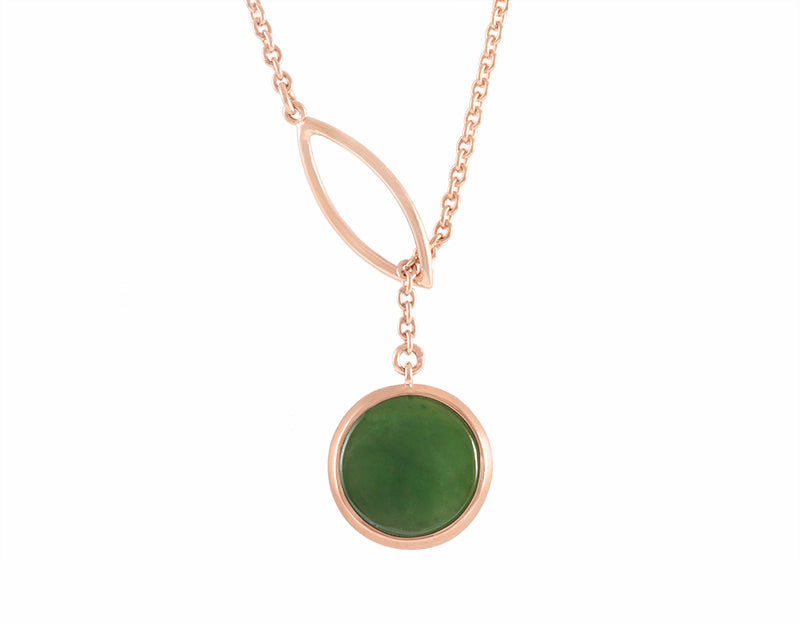 Jade pendant 18k rose gold