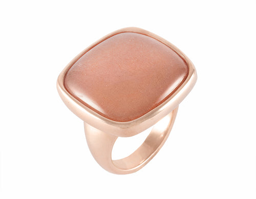orange moonstone in 18k rose gold