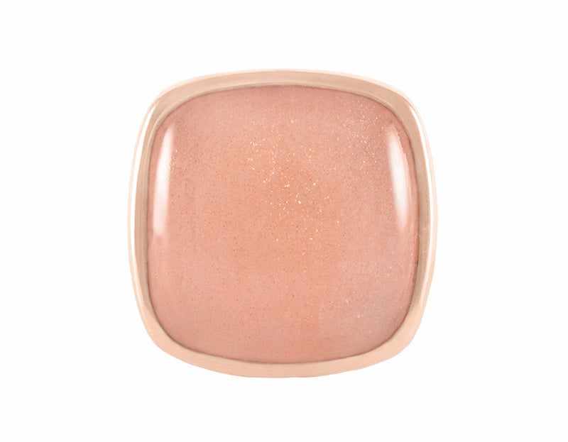 orange moonstone in 18k rose gold