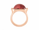 Cat's Eye in pink tourmaline, 18k rose gold ring