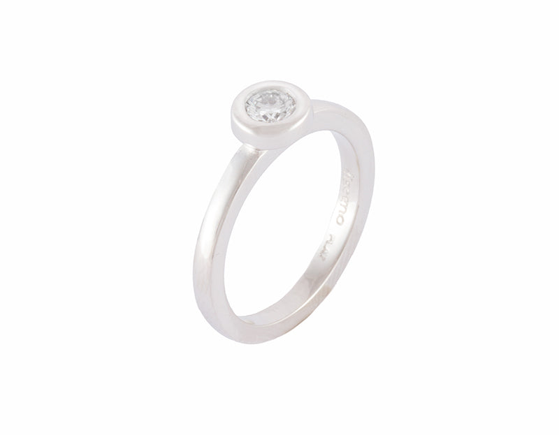 Platinum ring set with diamond.
