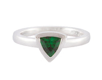 Platinum ring set with tsavorite garnet.