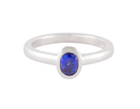 Platinum ring set with sapphire.
