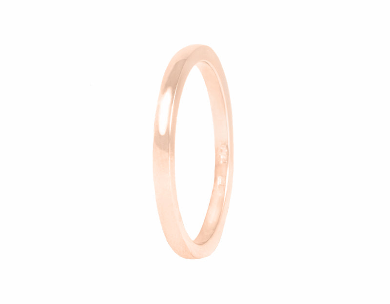 Rose 18k gold plain skinny band.