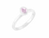 Pink spinel, platinum skinny ring