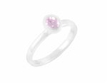 Pink spinel, platinum skinny ring