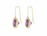 Amethyst earrings, 18k green gold.
