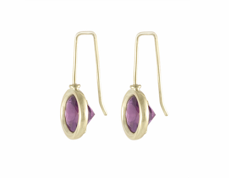 Amethyst earrings, 18k green gold.