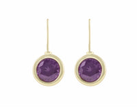 Amethyst earrings, 18k green gold.