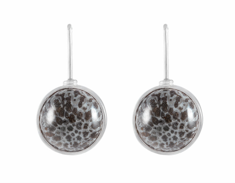 Bryozoa gems platinum earrings