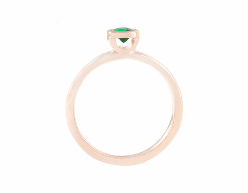 Tsavorite garnet in 18k rose gold.