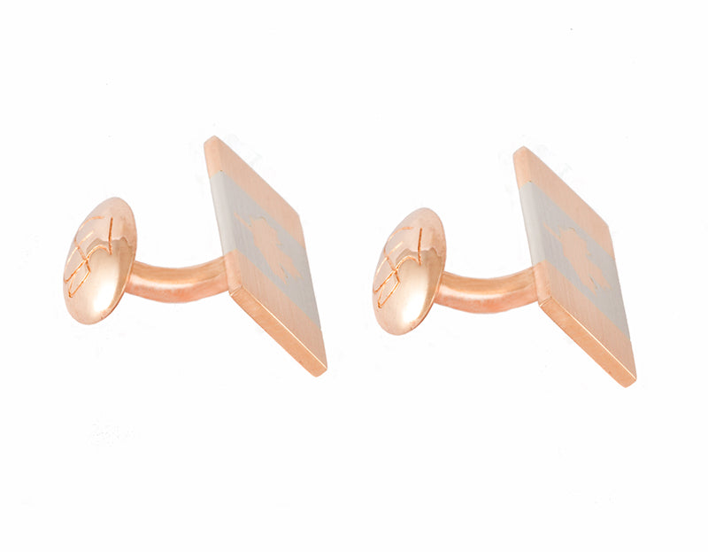 Canada flag cufflinks red 18k gold and platinum.