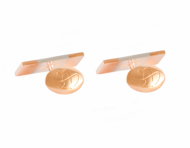 Canada flag cufflinks red 18k gold and platinum.