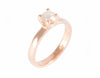 Diamond ring, four prongs, rose gold.