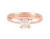 Diamond ring, four prongs, rose gold.