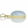Very large oval light blue aquamarine pendant in green gold.