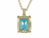 Very large aquamarine in 18k green gold on handmade green gold chain