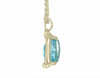 Very large aquamarine in 18k green gold on handmade green gold chain