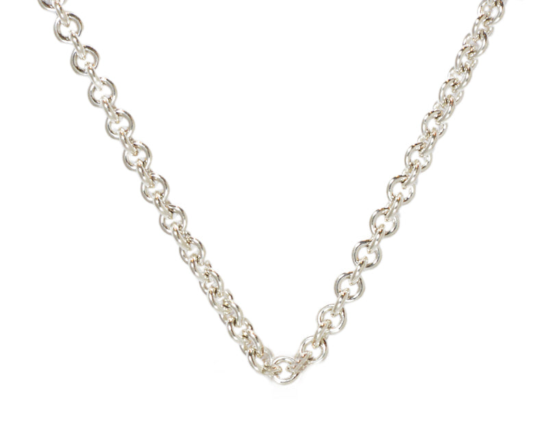 Very heavy silver chain, round links.